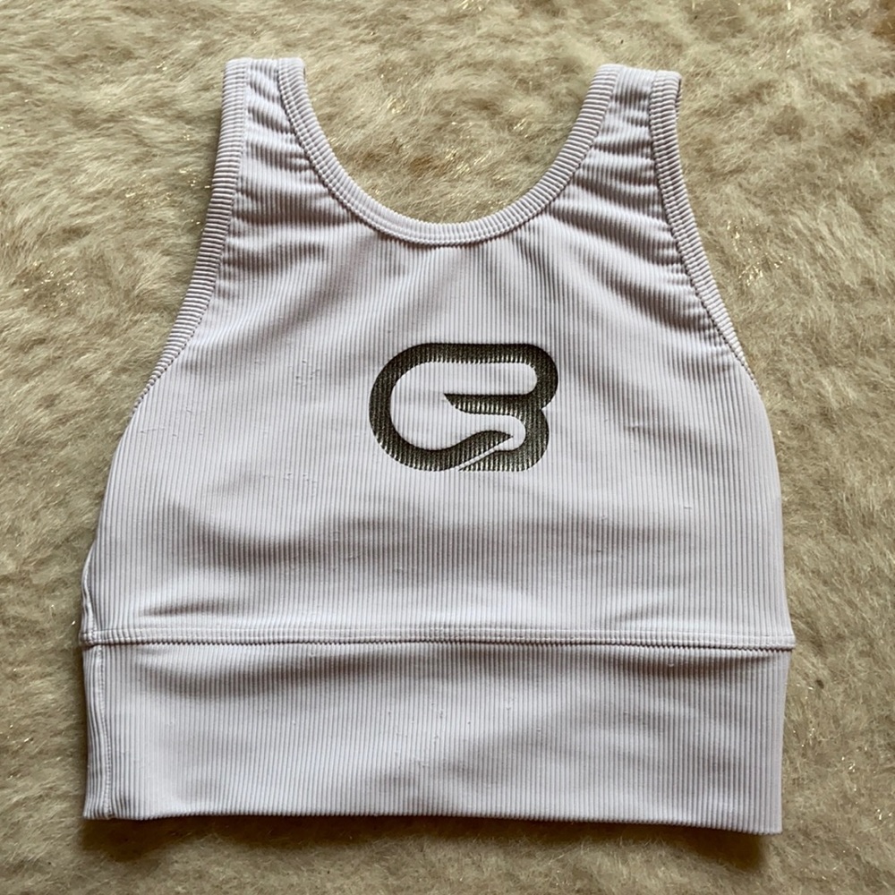 Strut-This x CycleBar White Ribbed Piper Sports Bra